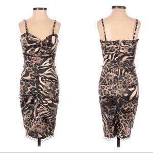 Faviana New York Leopard Print Bodycon Dress Size S
